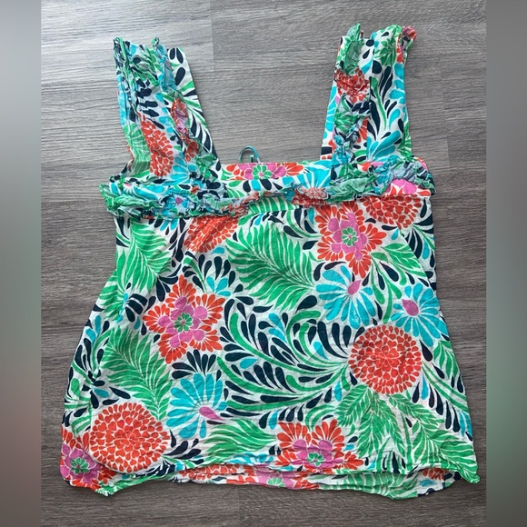 Milly of New York Floral Top Womens 8 100% Cotton - Picture 6 of 9